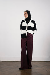 CLASSIC WIDE LEG PANT-Burgundy