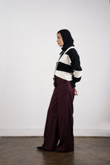 CLASSIC WIDE LEG PANT-Burgundy