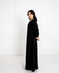 plain basic dress-BLACK