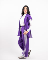 STRIPPED MILTON PANTS-PURPLE