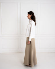 PLAIN WIDE LEG PANT-CAFE