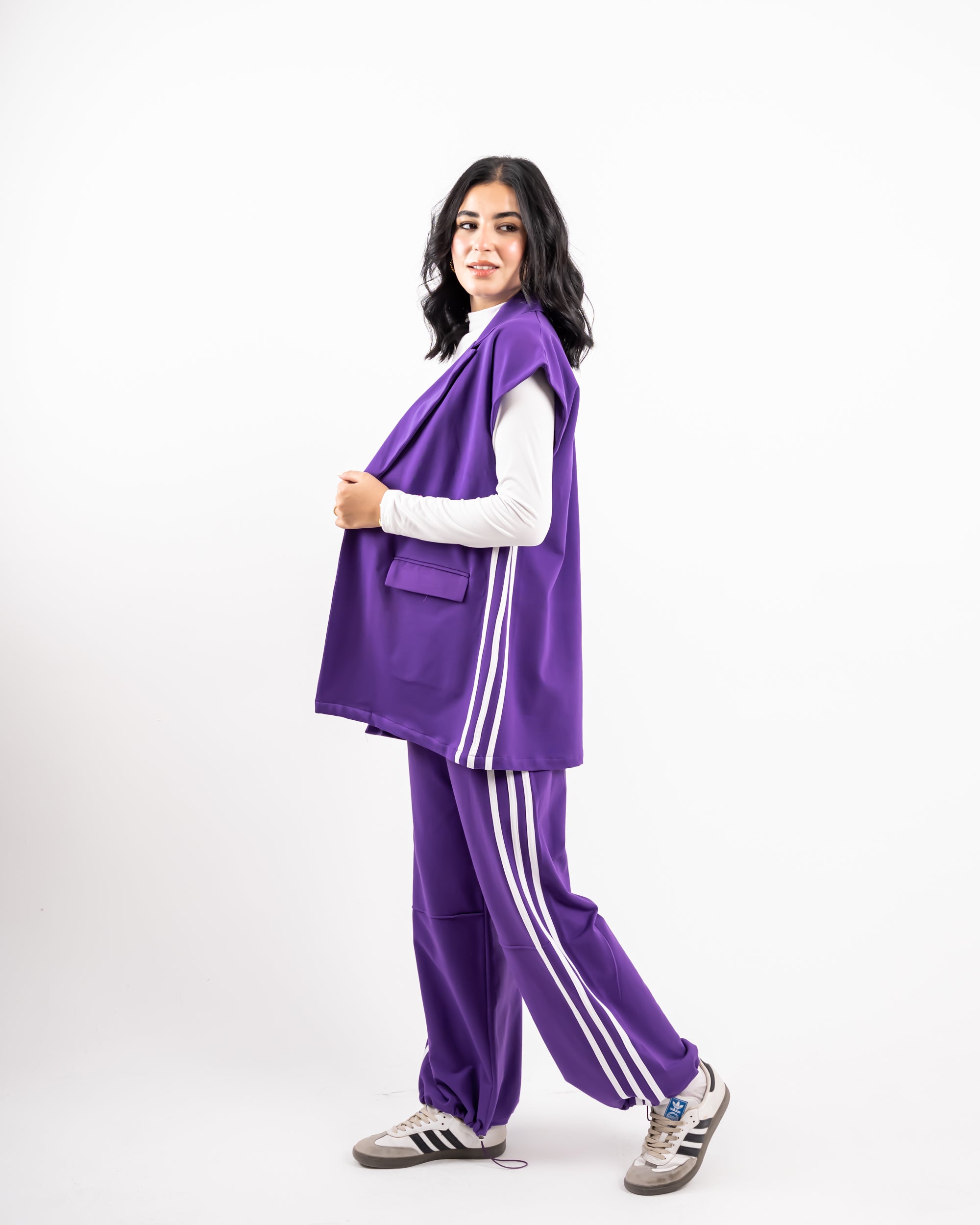 STRIPPED MILTON VEST -PURPLE