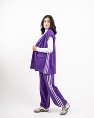 STRIPPED MILTON VEST -PURPLE