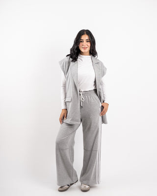 STRIPPED MILTON PANTS-GRAY