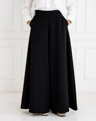 PLAIN WIDE LEG PANT-BLACK