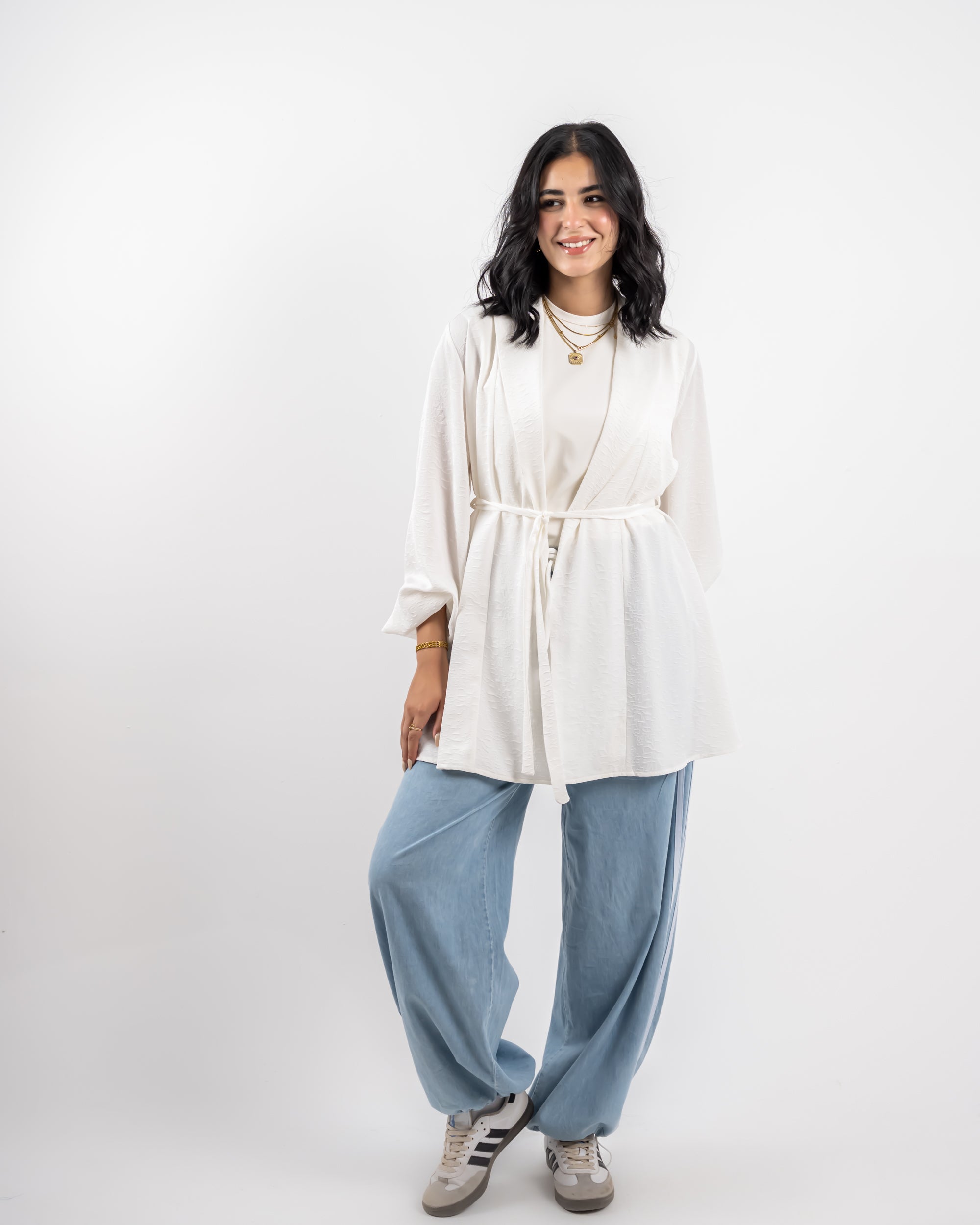 STRIPPED DENIM PANT-ICED