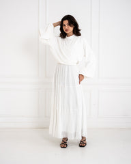 WRAPPED CROPPED BLOUSE-OFF WHITE