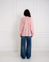 EMBROIDERED OVERSIZED BLOUSE -PINK