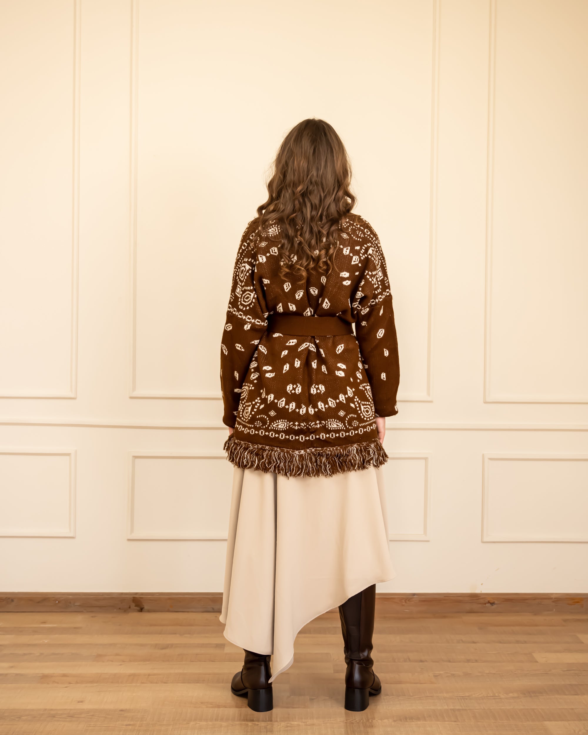 VINTAGE WOOL CARDIGAN -BROWN