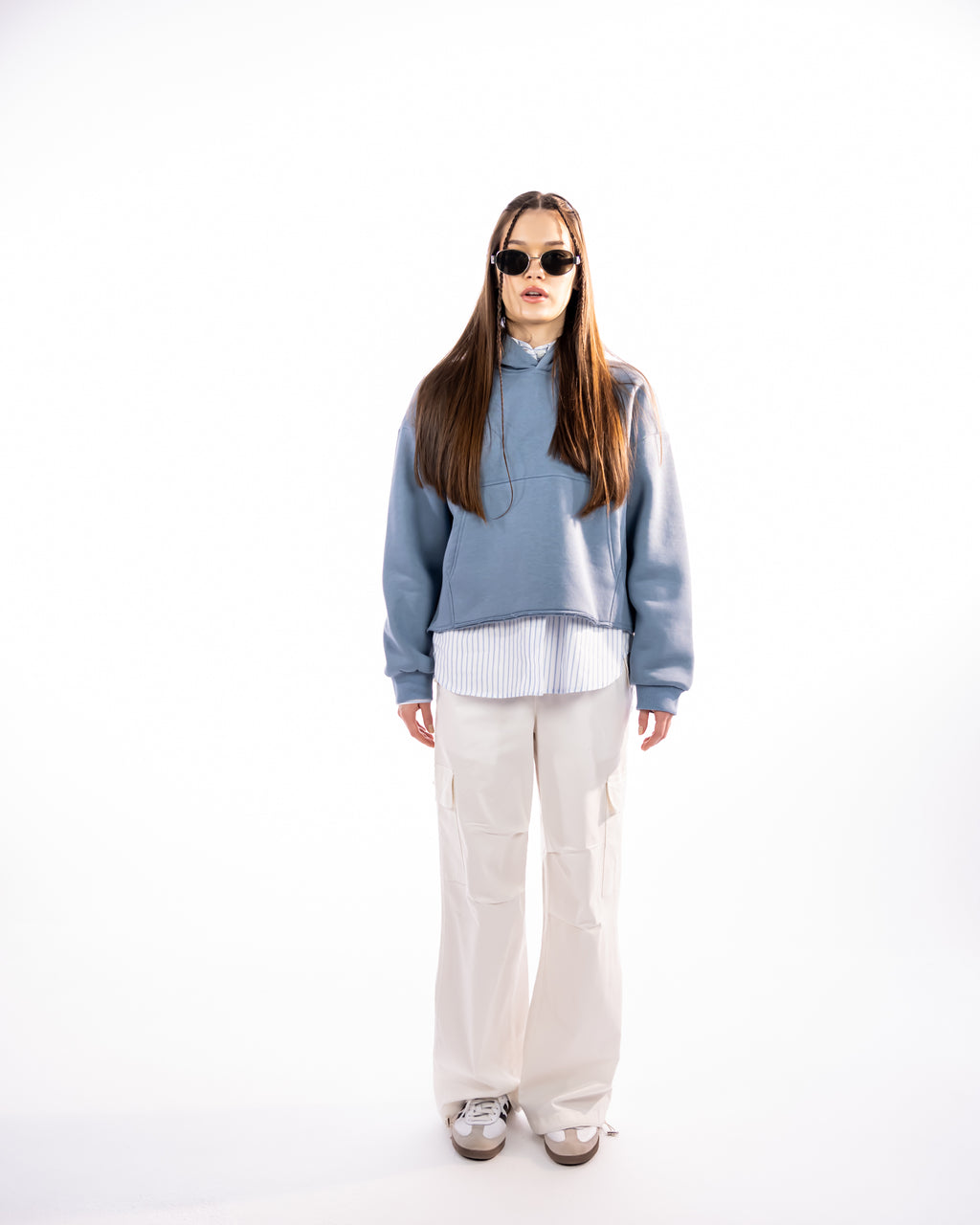 CARGO GABARDINE PANTS-WHITE