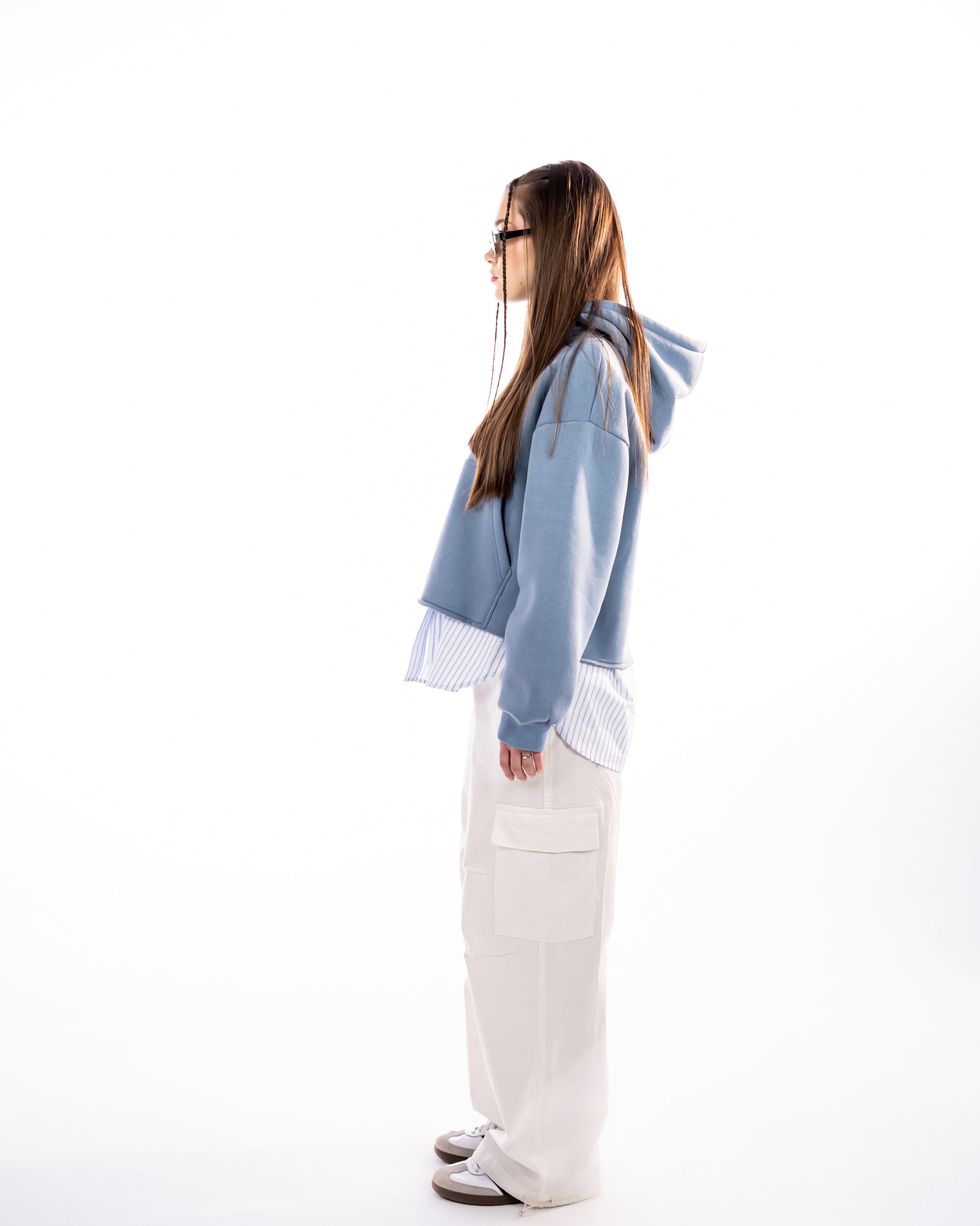 CARGO GABARDINE PANTS-WHITE