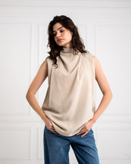 sleeveless drapped top-PAIGE