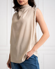 sleeveless drapped top-PAIGE