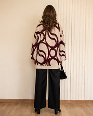 Circles Wool Pullover-MAROON