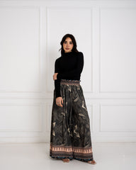 WITH BORDERED WIDE LEG PANT-OLIVE