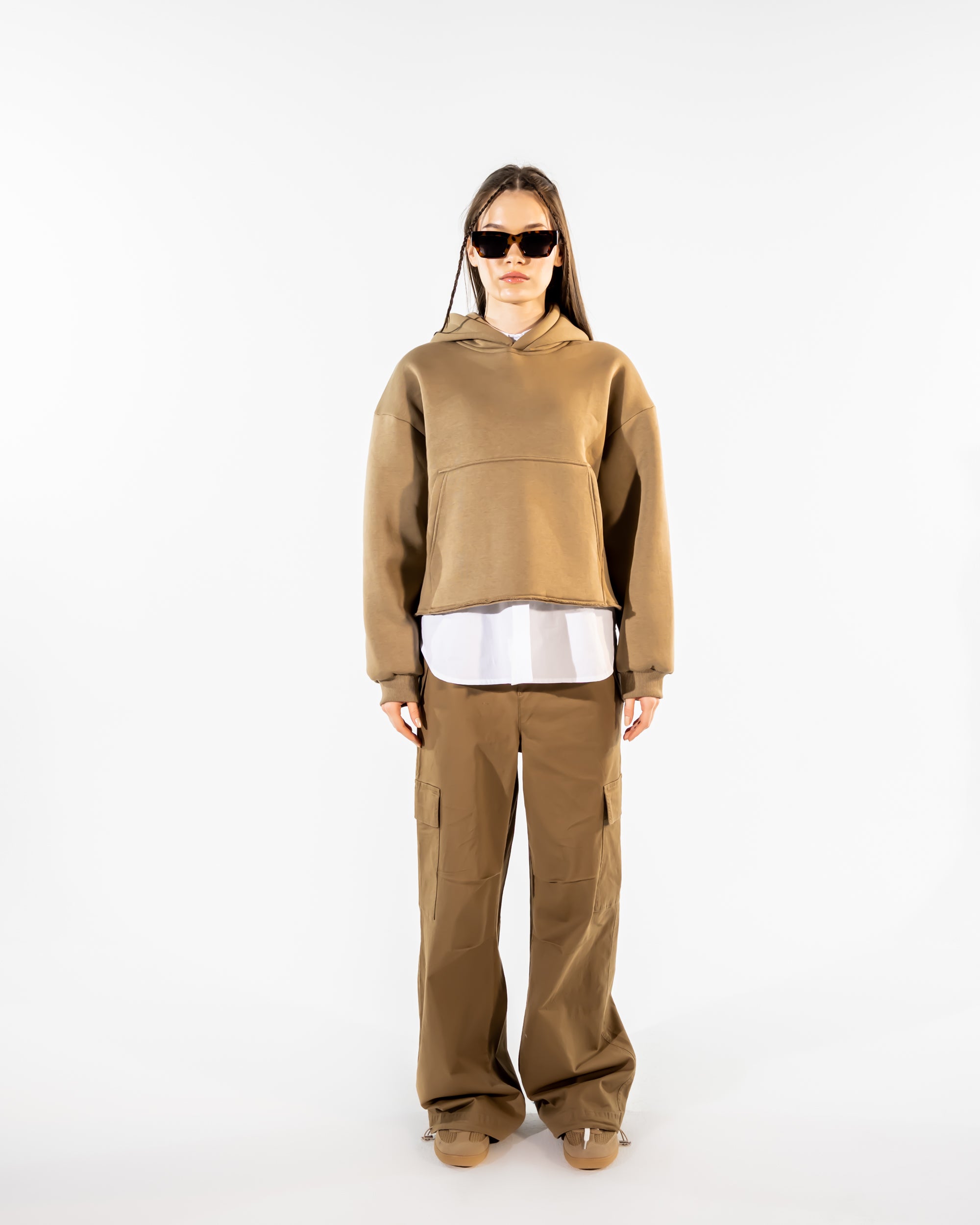 CARGO GABARDINE PANTS-CAFE