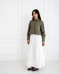 POPLIN SKIRT-WHITE