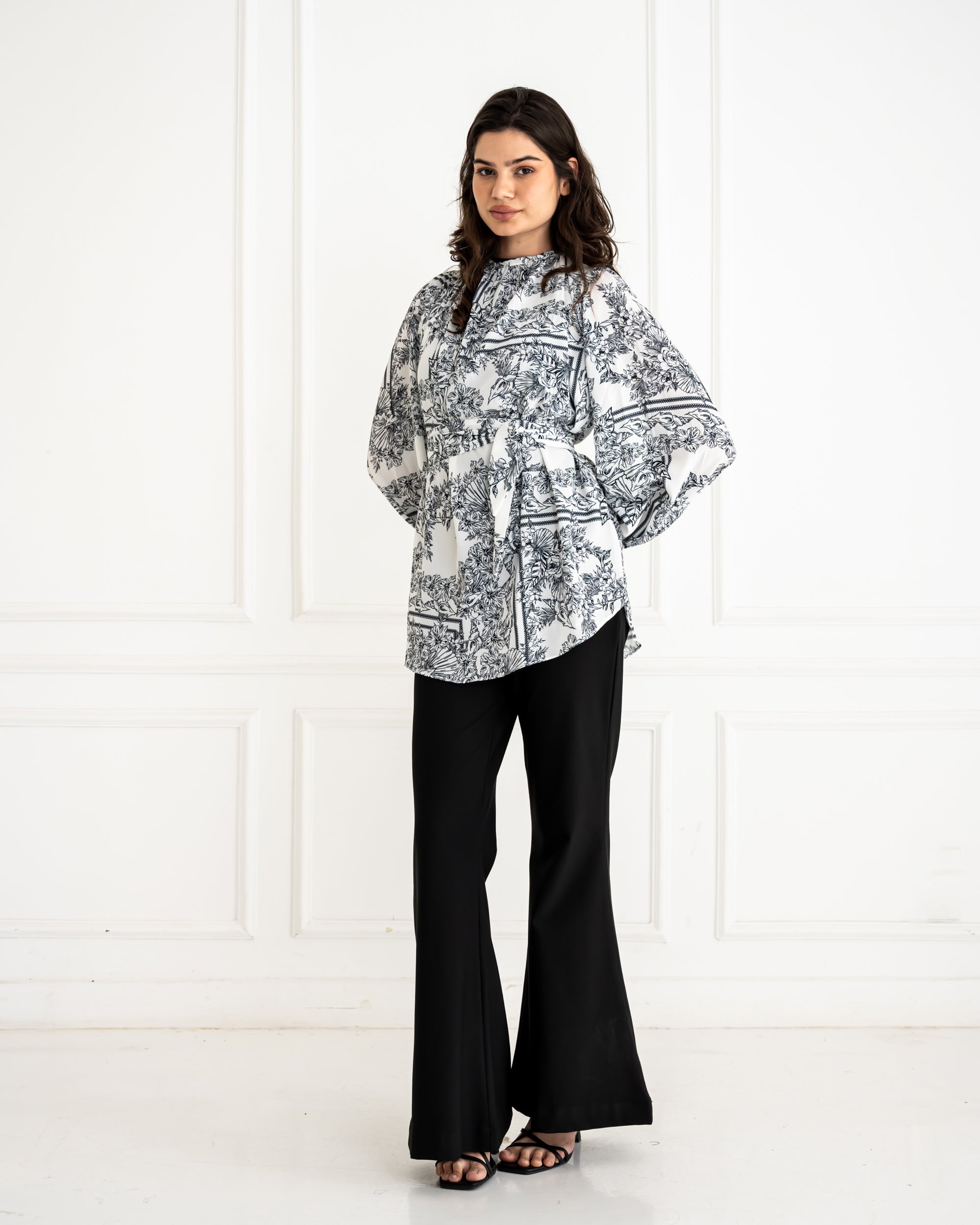 PATCHWORK BLOUSE -WHITE