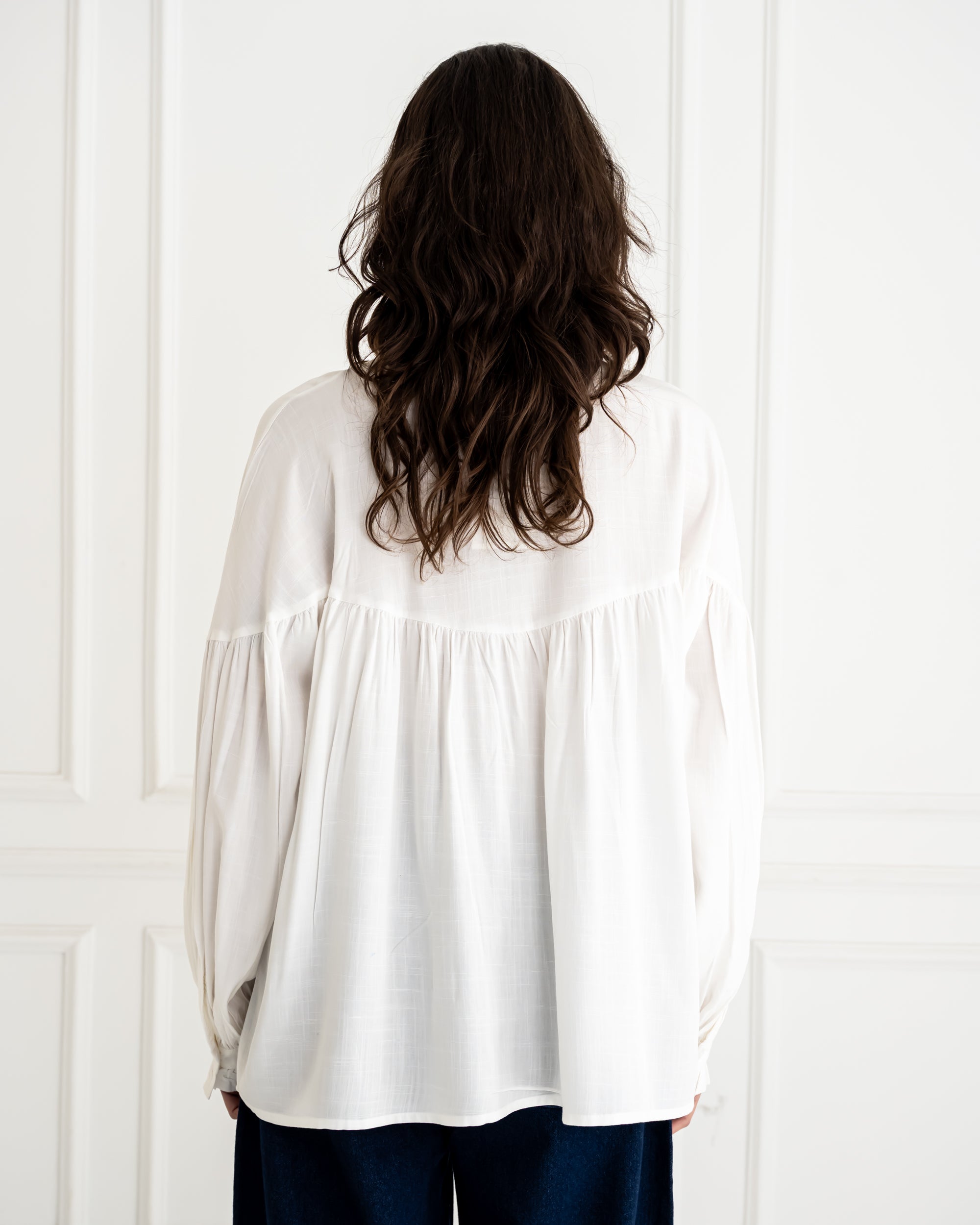 OVERSIZED COTTON BLOUSE -WHITE