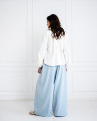 PLAIN WIDE LEG PANT-BABY BLUE