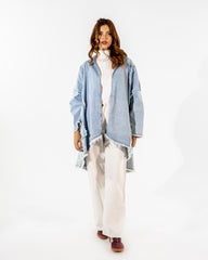 LONG DENIM CARDIGAN-BLUE