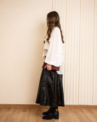 ROYAL LEATHER SKIRT-BLACK