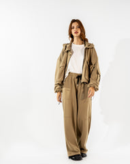 WIDE LEG MILTON PANT- CAFE