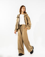 WIDE LEG MILTON PANT- CAFE