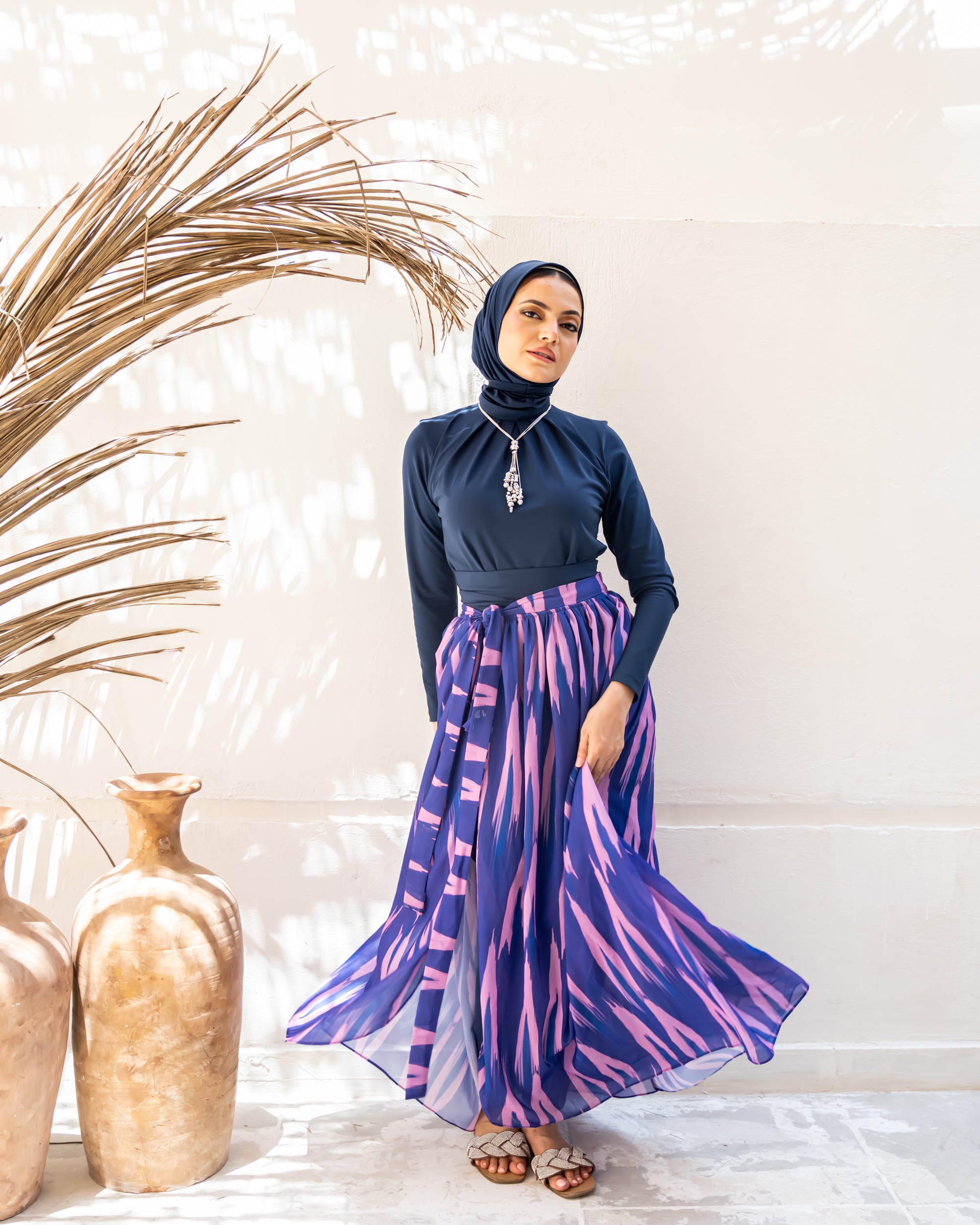 COVERUP CHIFFON SKIRT-PURPLE