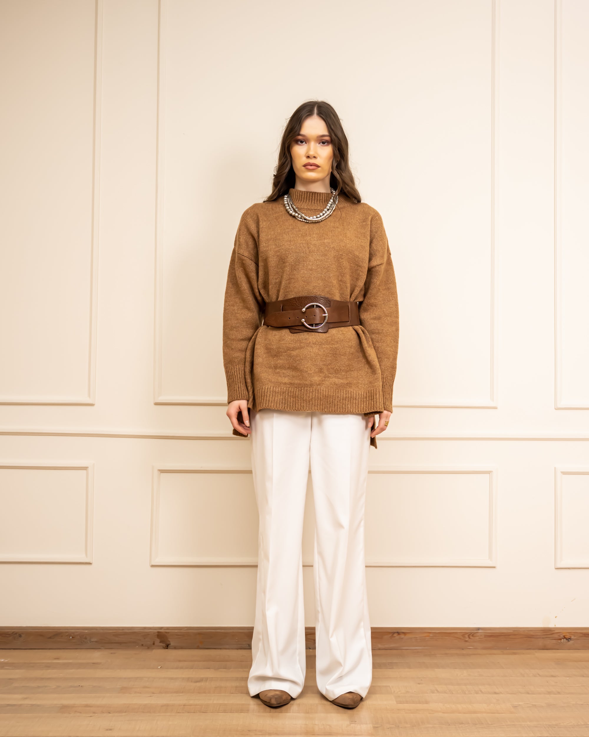 CLASSIC WIDE LEG PANTS- WHITE