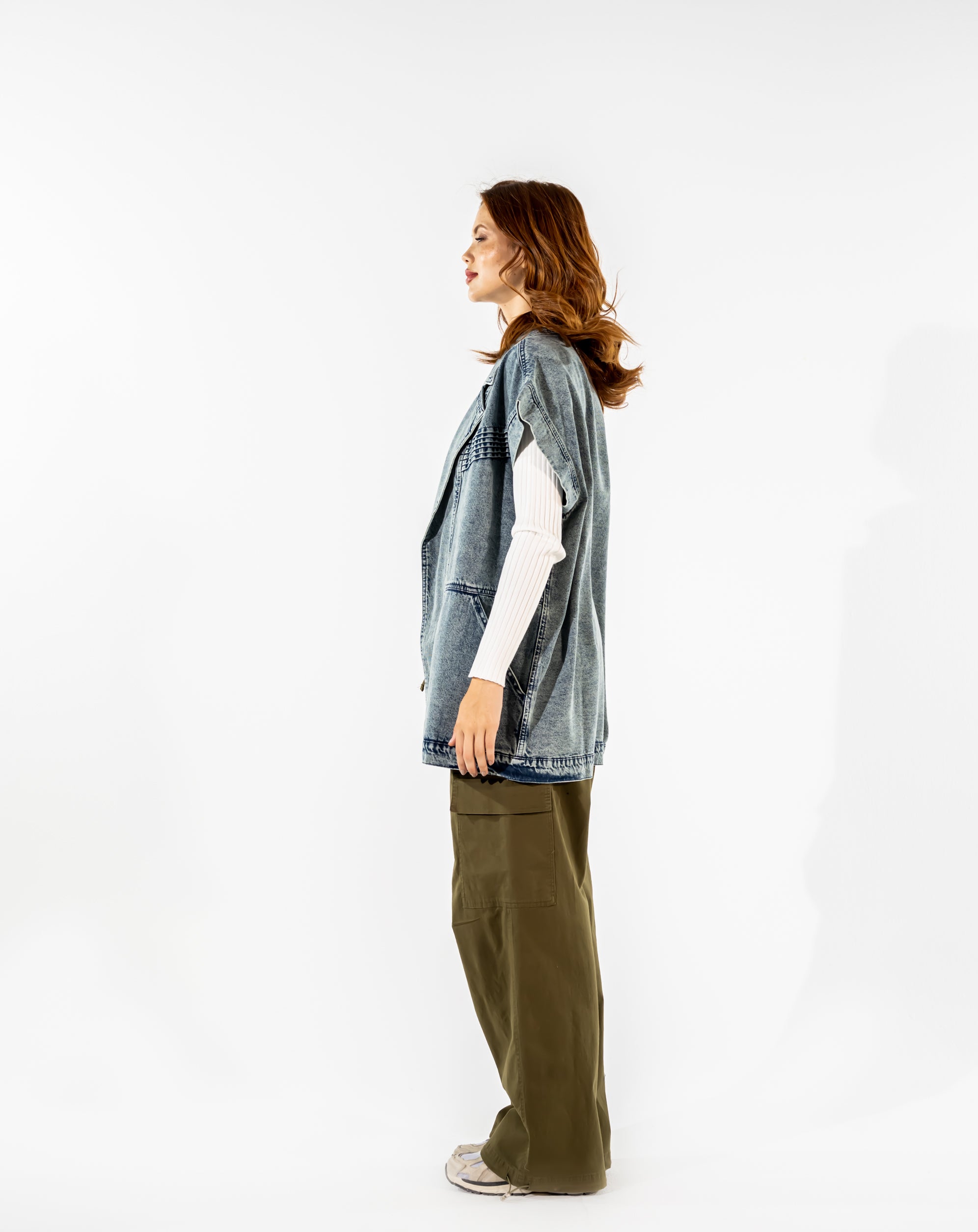CARGO GABARDINE PANTS-OLIVE