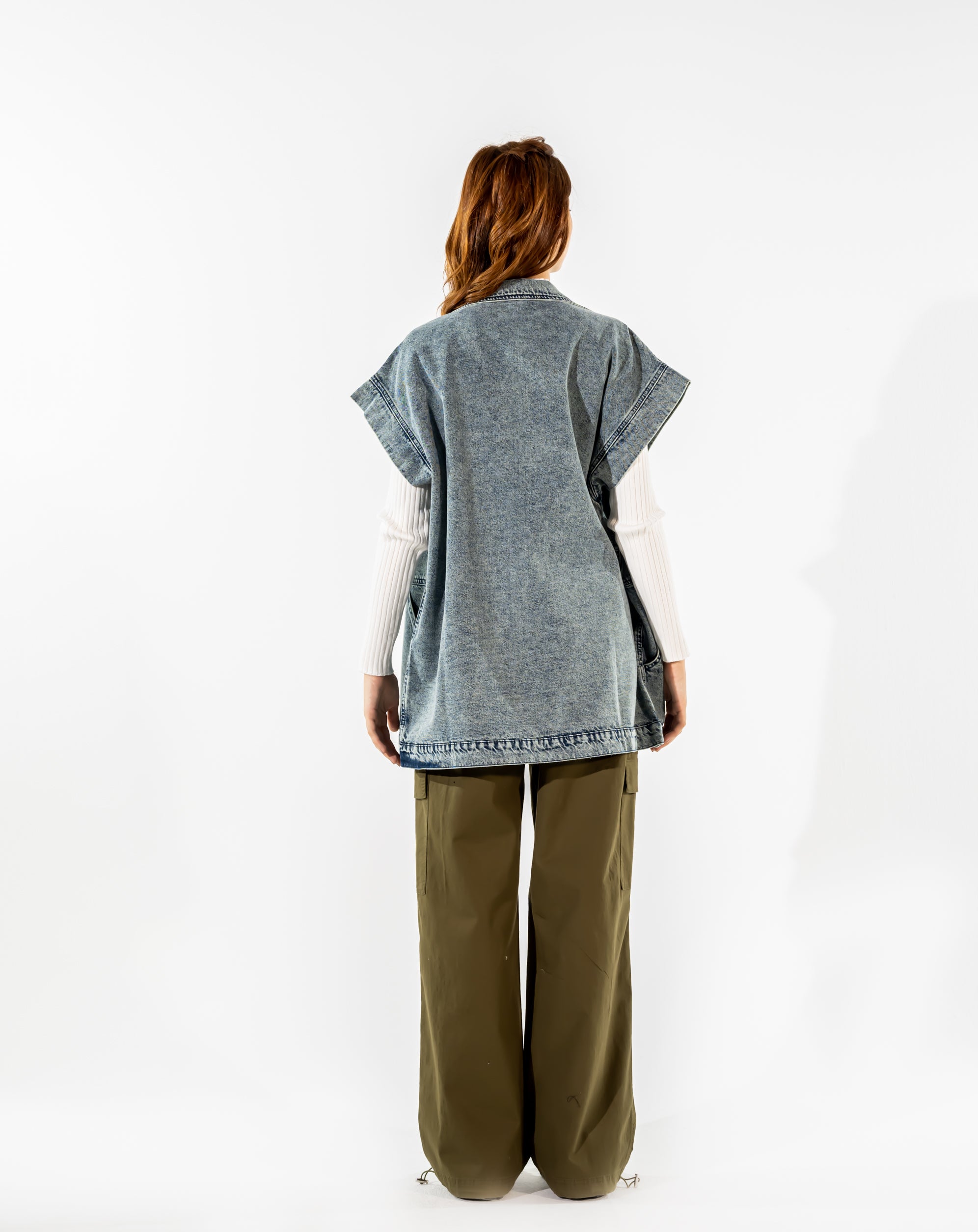 CARGO GABARDINE PANTS-OLIVE
