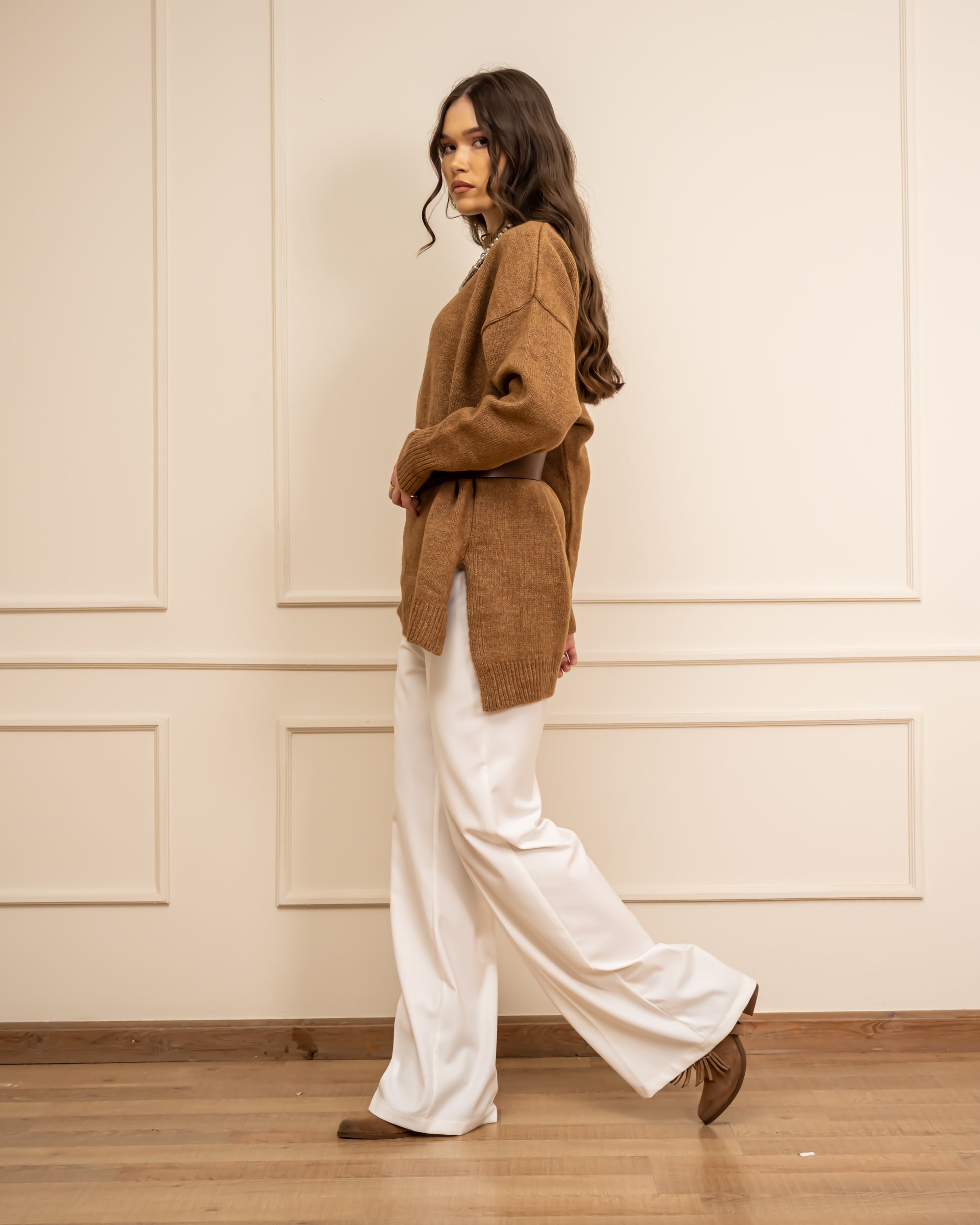 CLASSIC WIDE LEG PANTS- WHITE