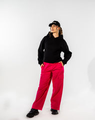 CARGO GABARDINE PANT-FOSHIA