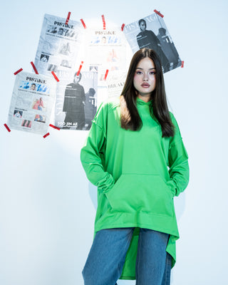 OVERSIZED SHIRT WITH HOODIE-GREEN
