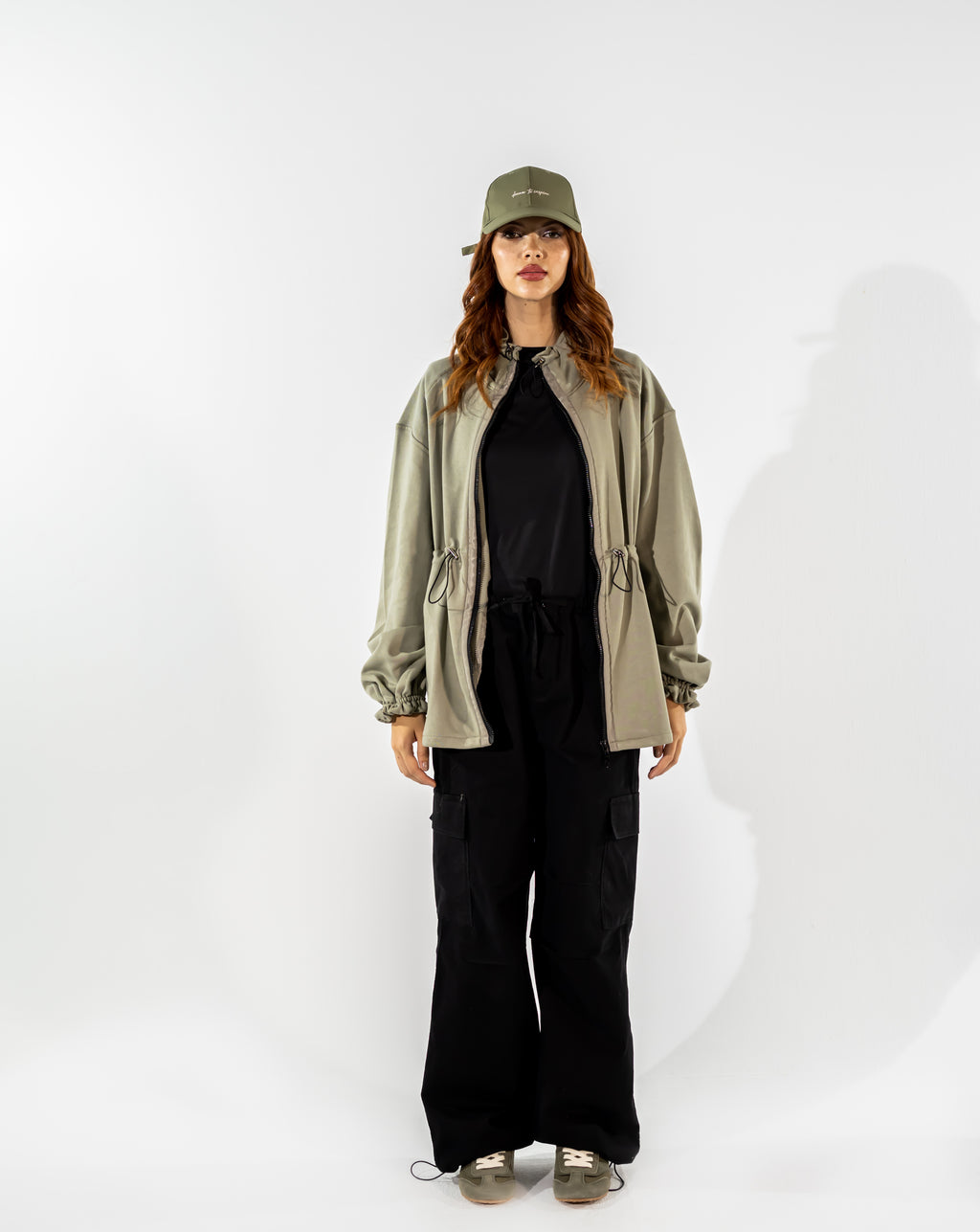 CARGO GABARDINE PANTS-BLACK