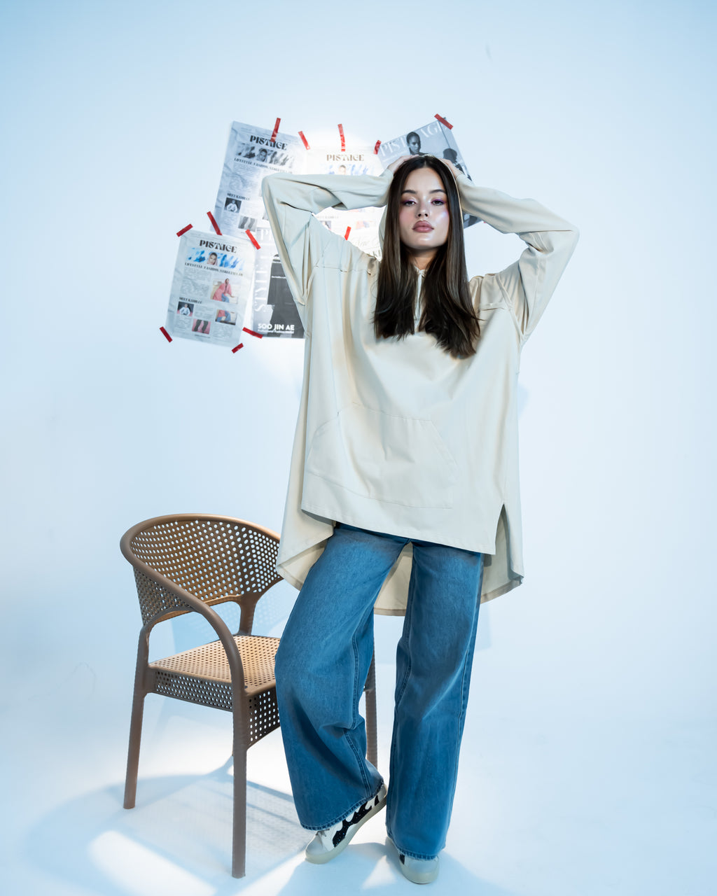 WIDE LEG DENIM-BLUE
