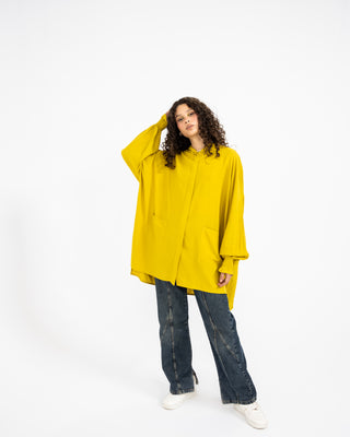 WITH HOODIE LINEN SHIRT-YELLOW