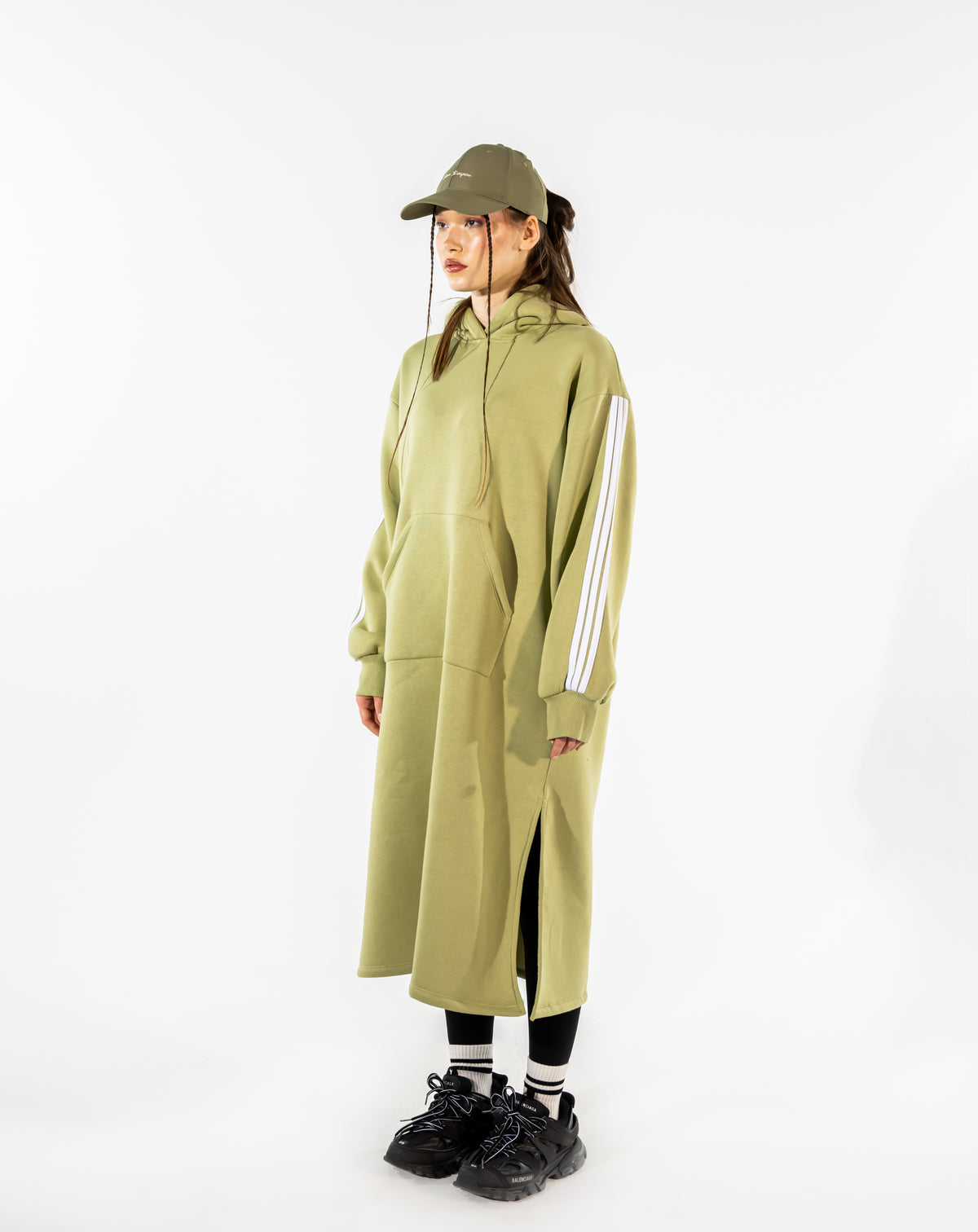 LONG STRIPPED HOODIE-LEMON