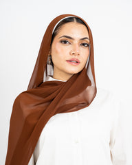 CHIFFON SCARF -BROWN