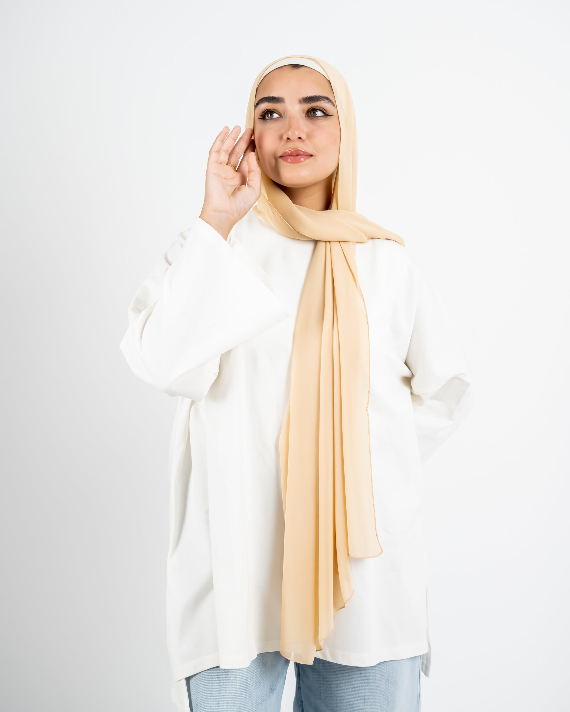 CHIFFON SCARF -Honey BEIGE