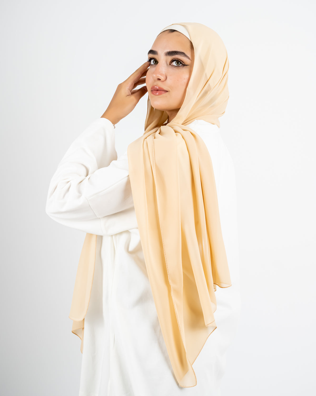 CHIFFON SCARF -Honey BEIGE