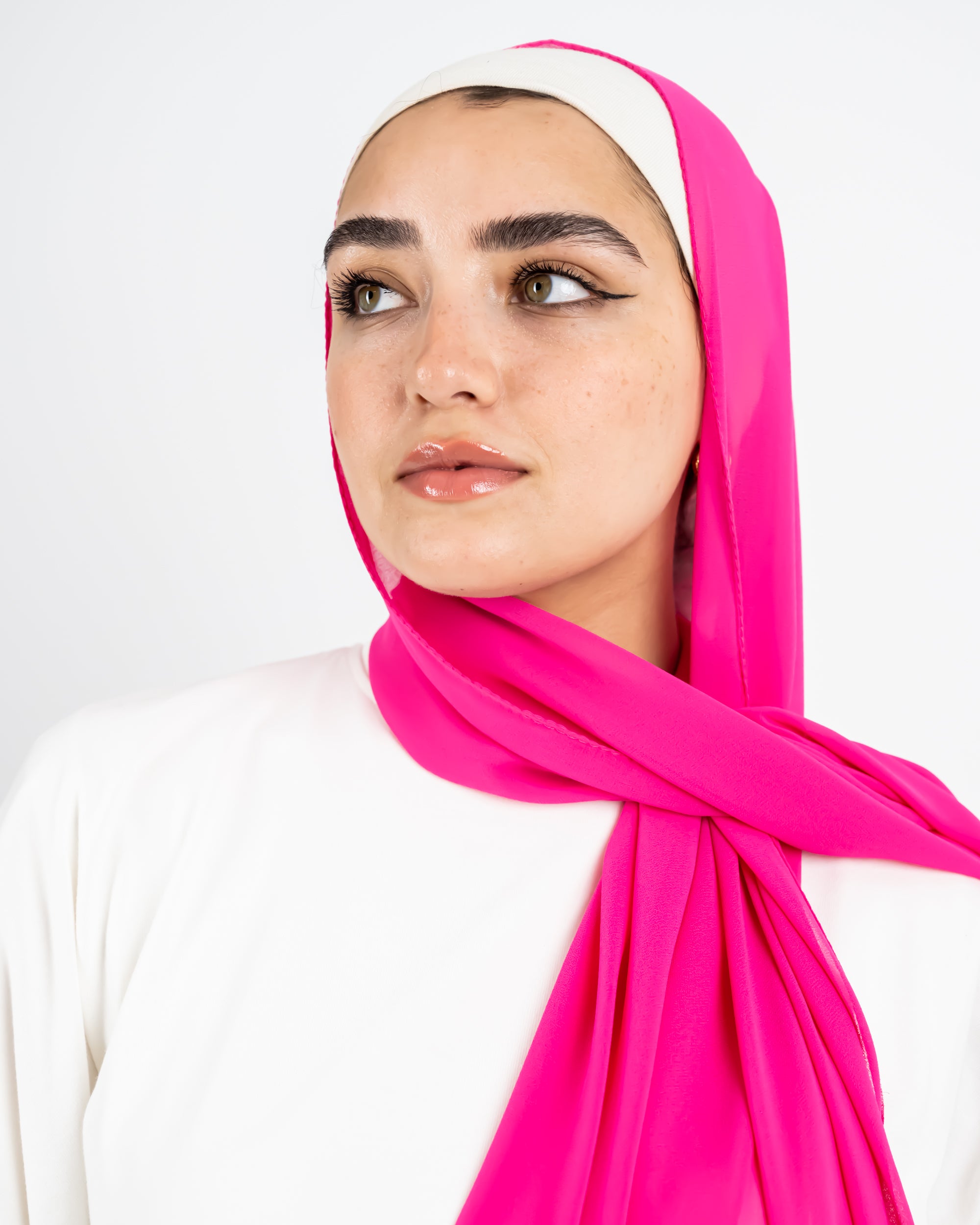 CHIFFON SCARF -FOSHIA