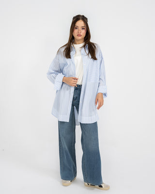 STRIPPED OVERSHIRT-BABY BLUE