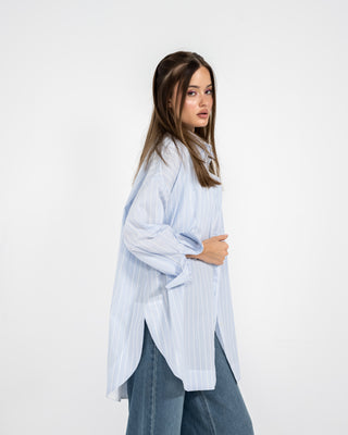 STRIPPED OVERSHIRT-BABY BLUE