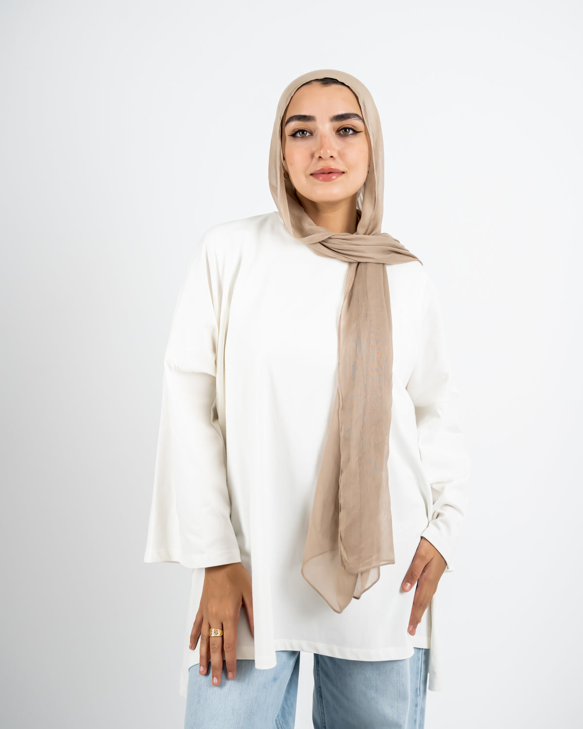 KLEENEX ELEGANT SCARF - DARK BEIGE