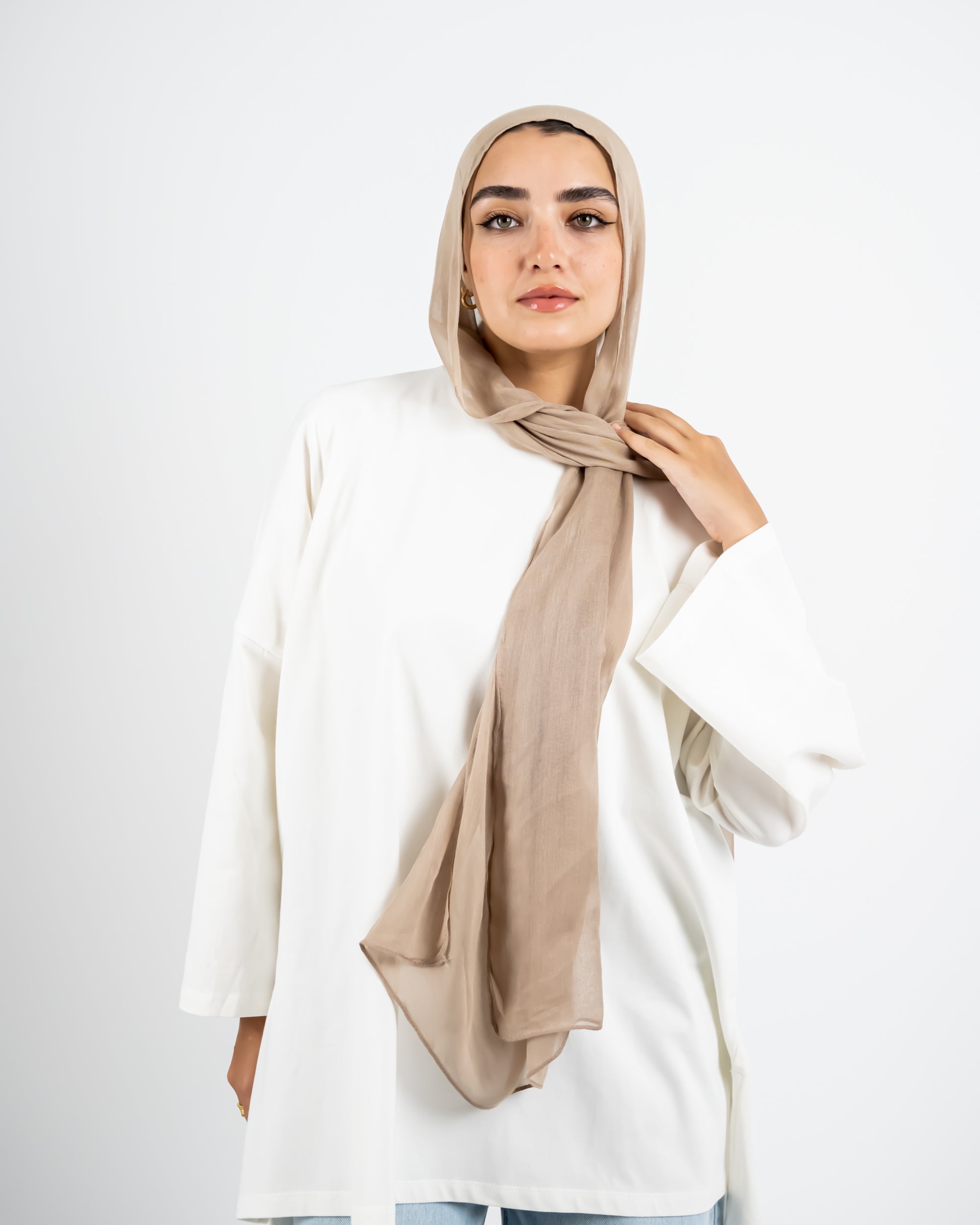 KLEENEX ELEGANT SCARF - DARK BEIGE