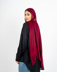 LINEN PLAIN SCARF -Burgundy