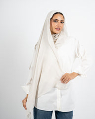 LINEN PLAIN SCARF -BEIGE