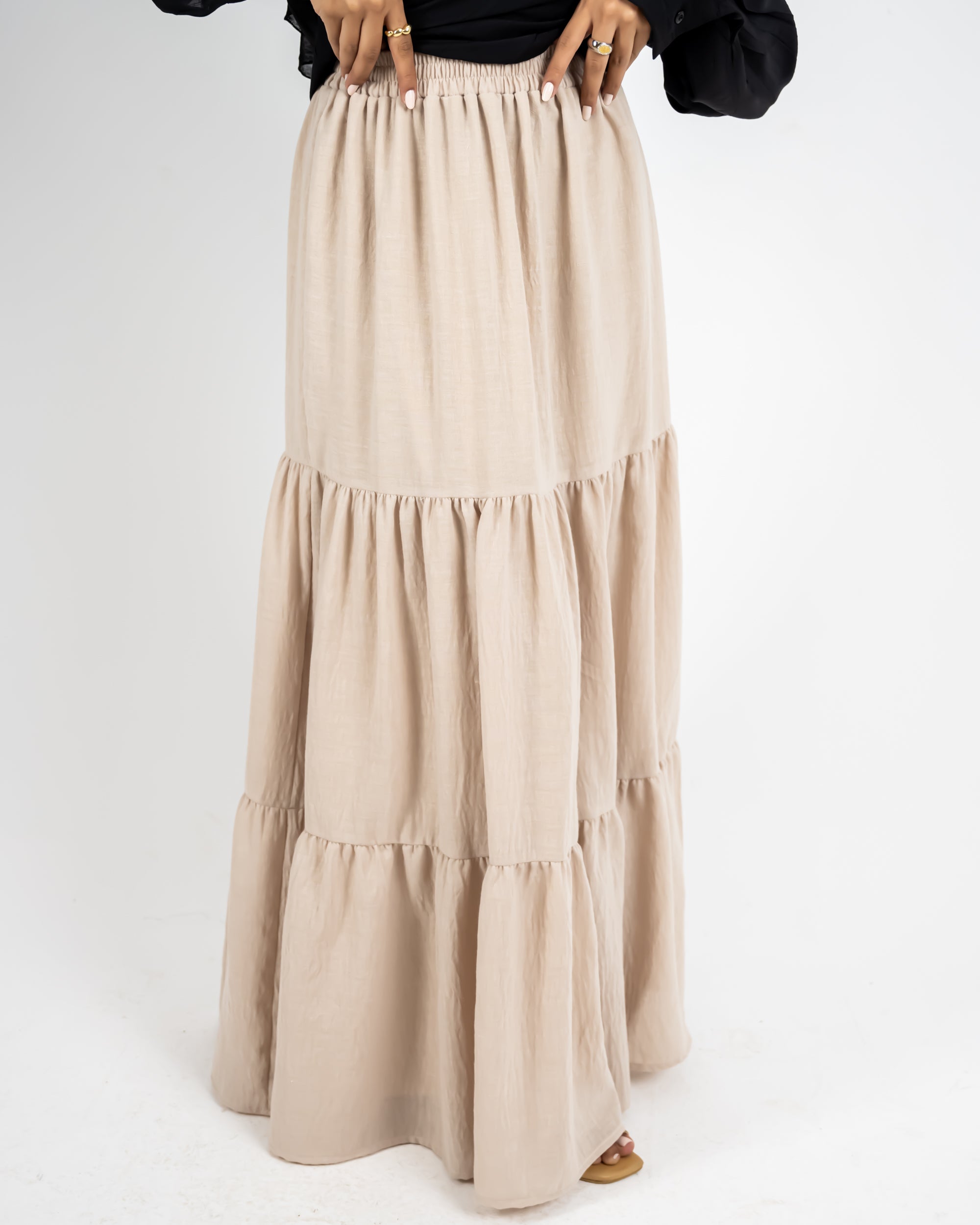 LINEN SKIRT -BEIGE